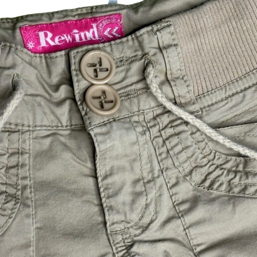 Rewind‎ Girls Shorts Size 7 Tan Khaki Roll Up Adjustable Length Bermuda Shorts